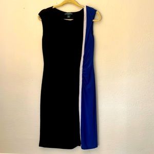 Ralph Lauren Black dress, sleeveless, ruched waist. size 14, EUC
